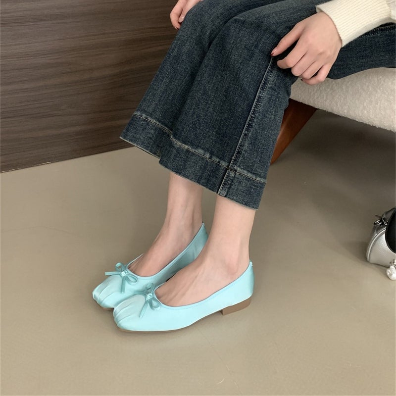 Gentle Fairy Style Single-Layer Shoes Women'S 2025 Spring New French Style Elegant Bow Shallow Mouth Late Shoes - Image 3